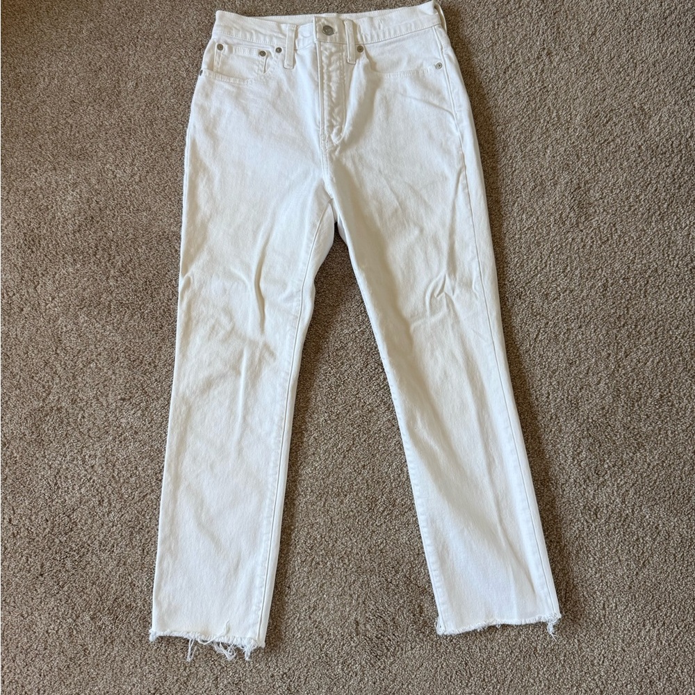 Madewell Women's Straight Leg White Jeans